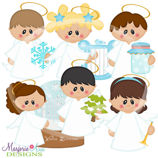 Little Winter Angels SVG Cutting Files Includes Clipart - Click Image to Close